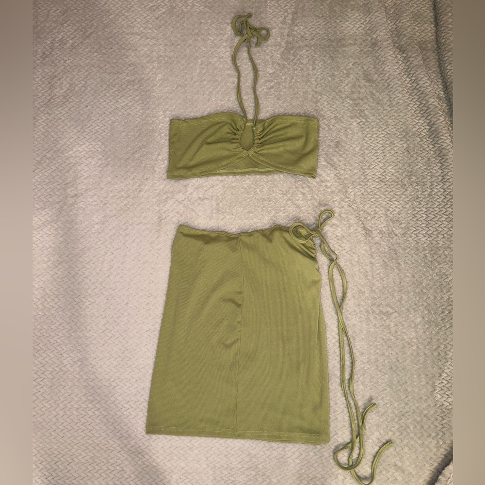 Green Mini skirt set 💚